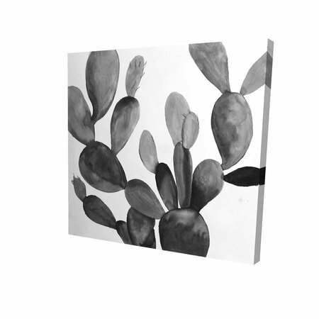 FONDO 16 x 16 in. Greyscale Cactus-Print on Canvas FO2790423